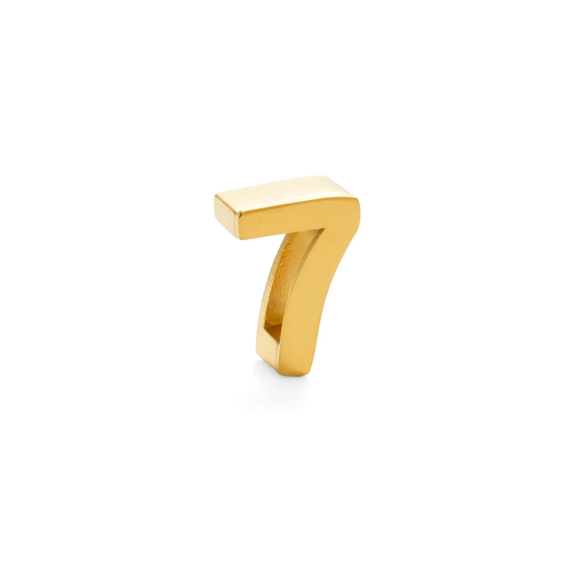 Titanium steel necklace with a single charm showing a number or letter on a 40.5cm gold or silver chain.