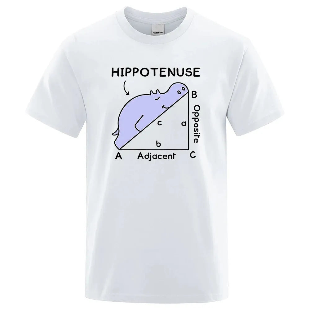 Cotton T-shirt with Hippotenuse Opposite Adjacent mathematics print in loose fit design