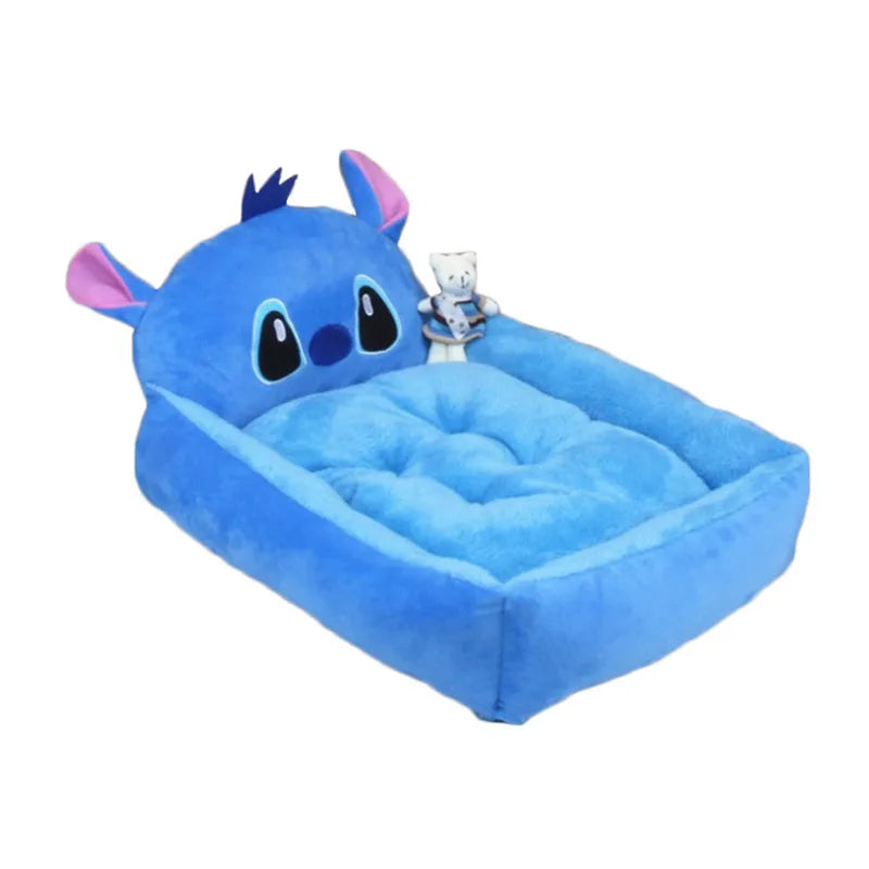 Cartoon-style washable pet bed sofa for small dogs and cats in winter warm plush fabric