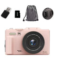 CCD HD digital camera with WiFi transmission in black, shown from front angle, compact plastic body