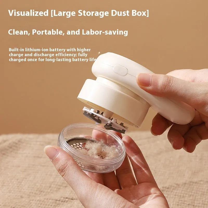 Beige and purple digital fur ball trimmer lint removers with one, two, three, and four cutter head options on a table.