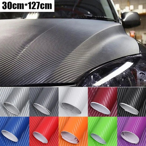 3D carbon fibre car wrap roll in eight colours for interior and exterior vehicle decoration
