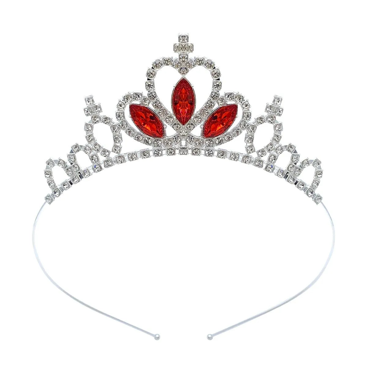 Girl's alloy princess crown with electroplated finish and crystal accents