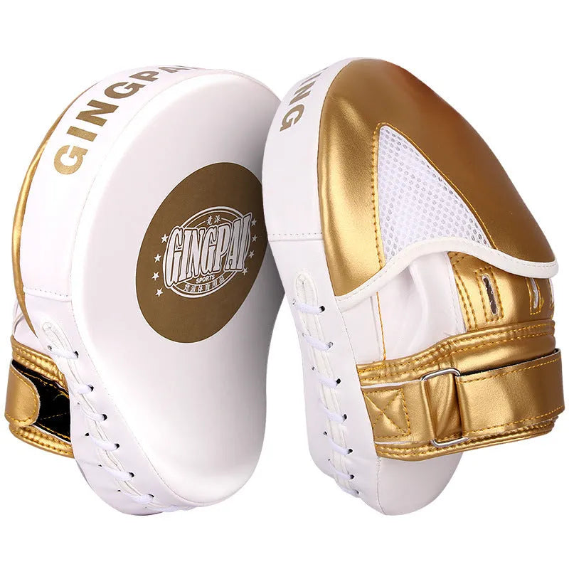 Vertical gold and green PU baffle target for boxing and martial arts wall-mounted training.