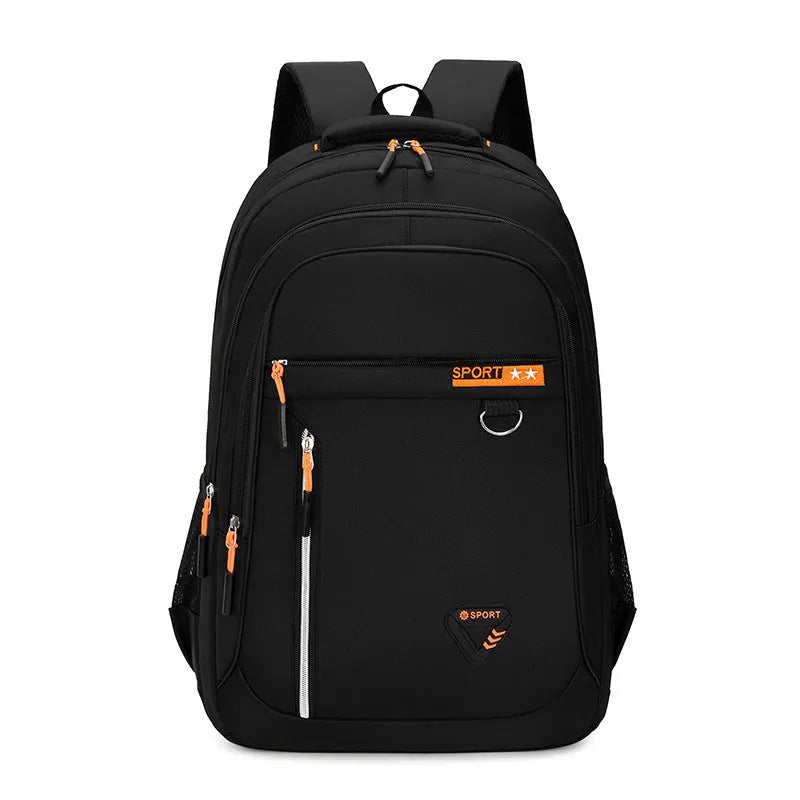 Men's Oxford cloth large capacity schoolbag with air pillow belt system in black, blue, green, or red colours