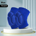Black and blue free-size dance kneepads with thick sponge padding for volleyball and sports protection