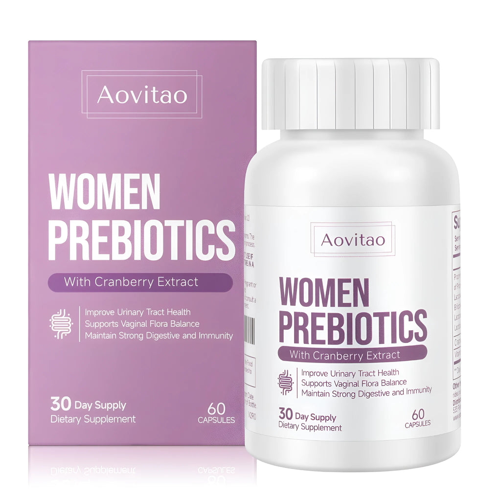 AOVITAO Women's Probiotic 60 Billion CFU capsules for vaginal pH balance and digestive health
