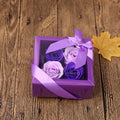 Soap flower gift box heart shaped tin box with bear figure red pink blue purple gradient handmade