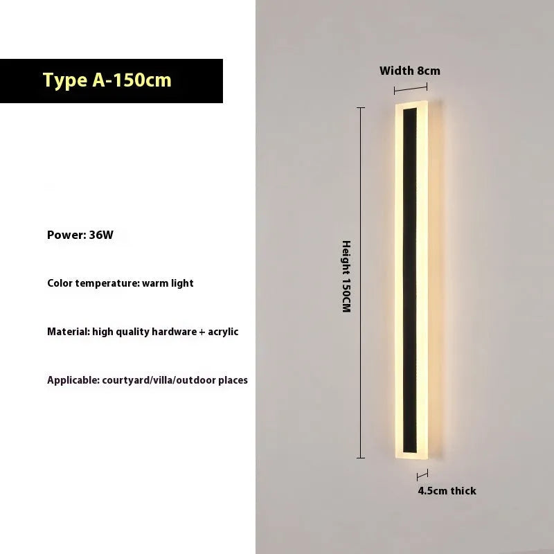150cm outdoor LED strip wall lamp with wrought iron shell and IP65 waterproof rating