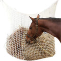 Black woven PE rope hanging feeding bag for horses with grid design