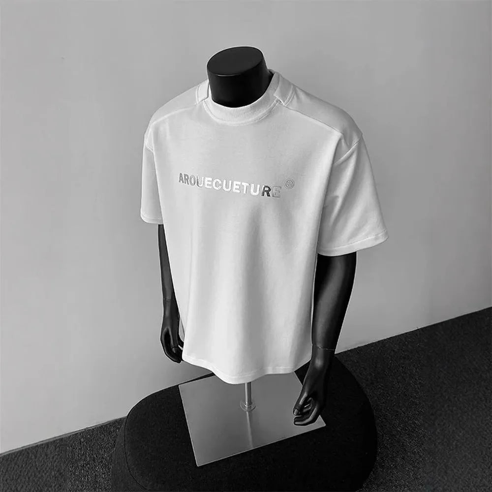 Men's short sleeve summer shirt in pure cotton fabric with loose pullover style