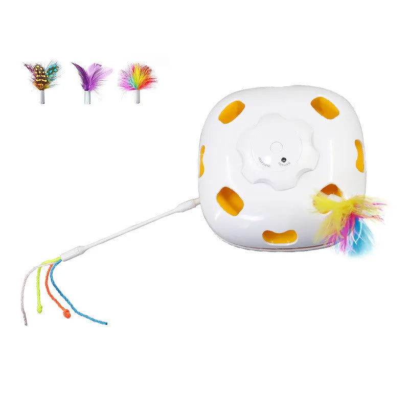 Plastic self-hi relief interactive cat teaser wand toy in picture colour