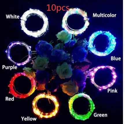 Copper wire LED string lights with bottle stopper for wine bottle decoration