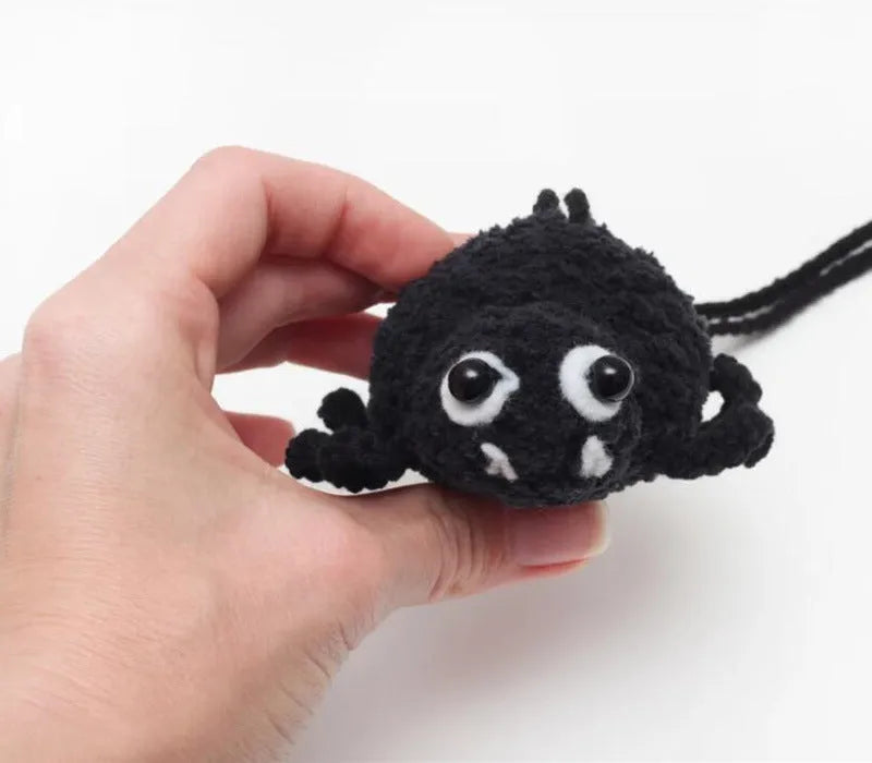Plush hand-woven car hanging ornament in a cartoon design made from polyester