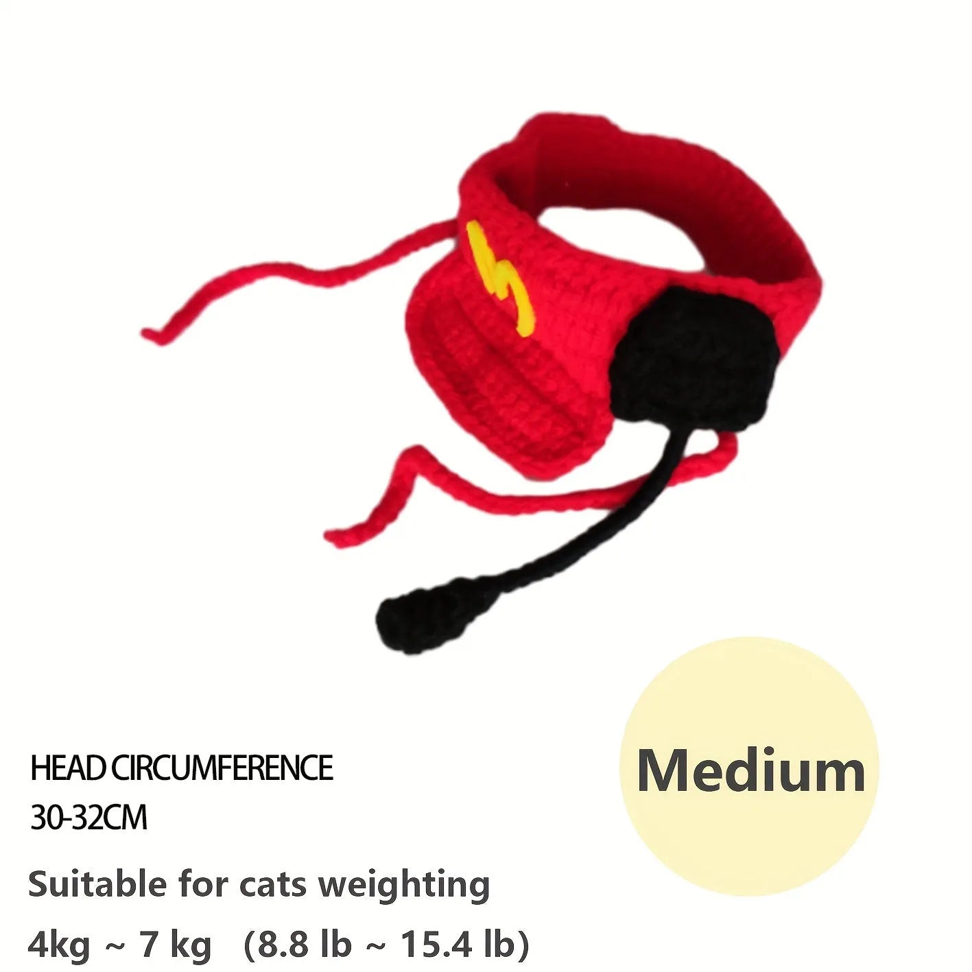 Handmade cat chef hat and cotton knitted sweater pet costume set for small to medium pets