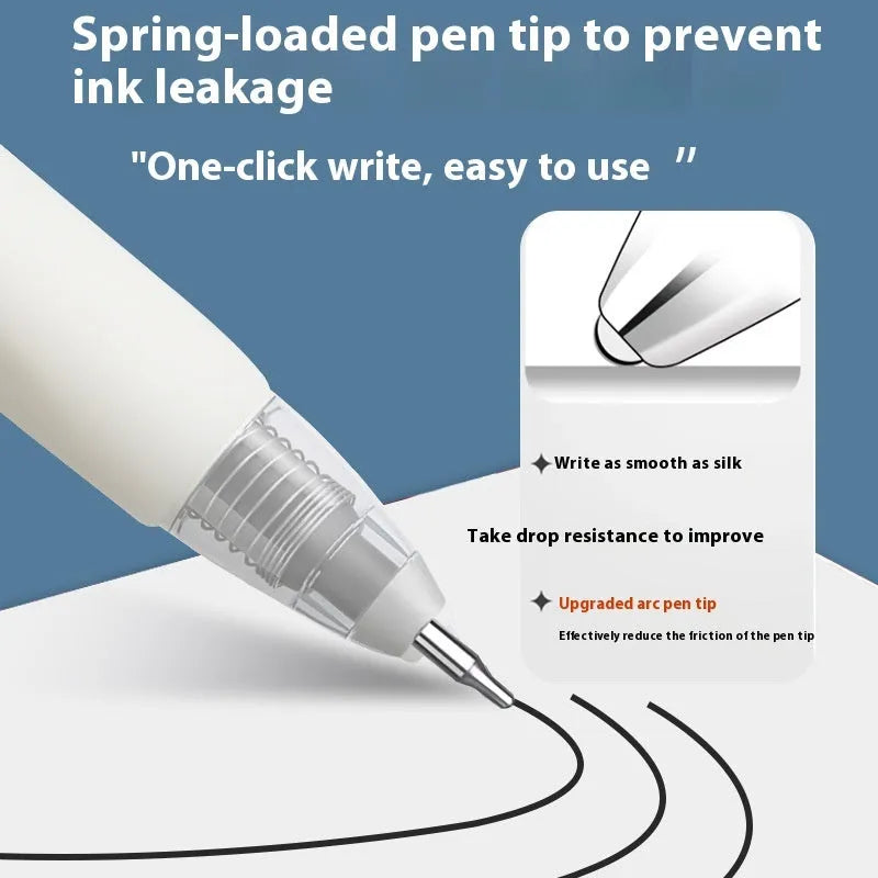 Pack of ten quick-drying pen refill cartridges in black, blue, red, and ink blue colours
