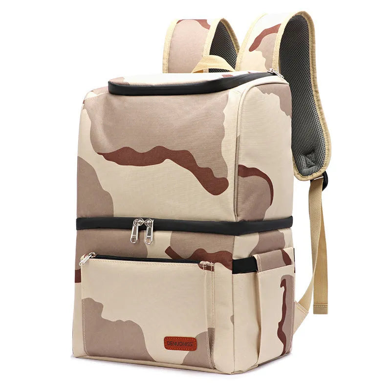 Insulated refrigerated backpack with 22-litre capacity in camouflage colour option