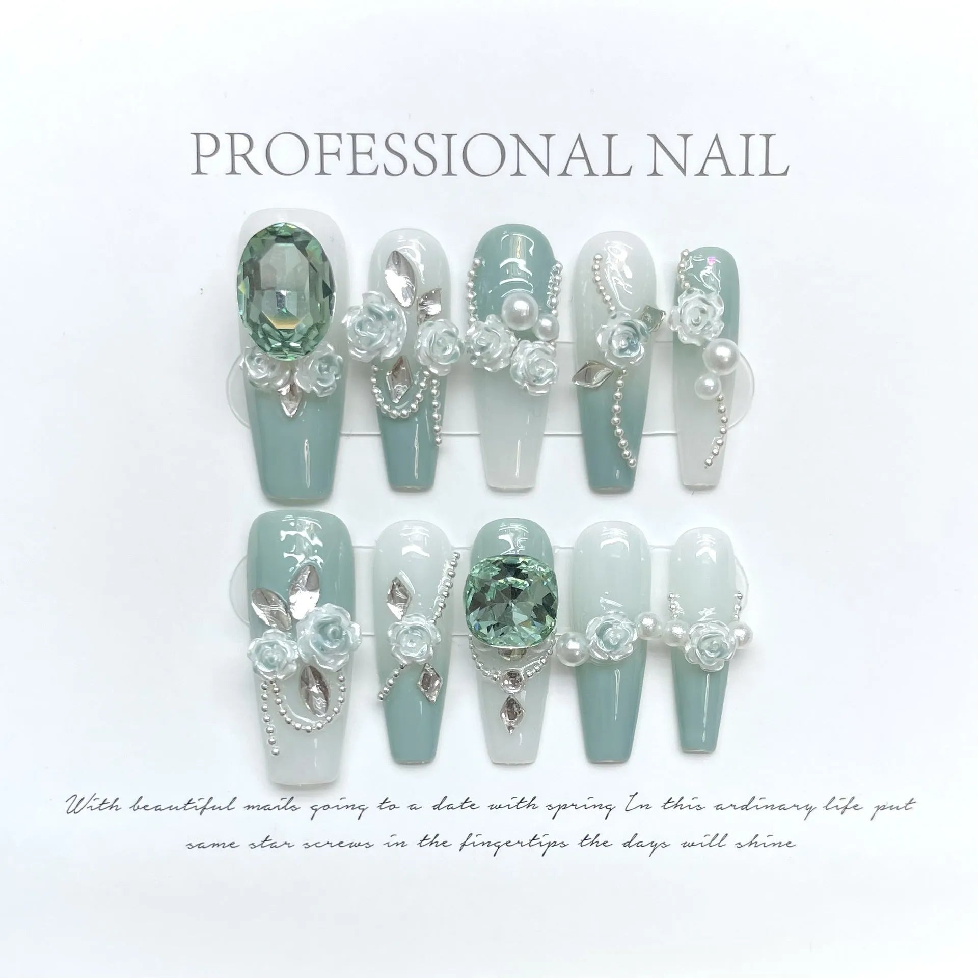 Camellia gradient nail art stickers with bow and butterfly patterns plus plastic armour suit applicator tool