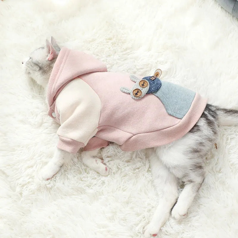 Brown cotton-blend pet sweatshirt for dogs or cats in size medium