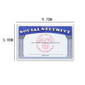 Transparent PVC card holder for social security cards measuring 9.7 by 5.9 centimetres