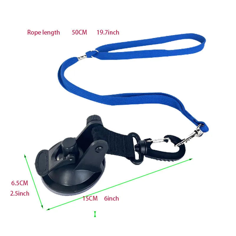 Pet bathing restraint with suction cup handcuffs and traction rope for dog washing in black or blue colour options