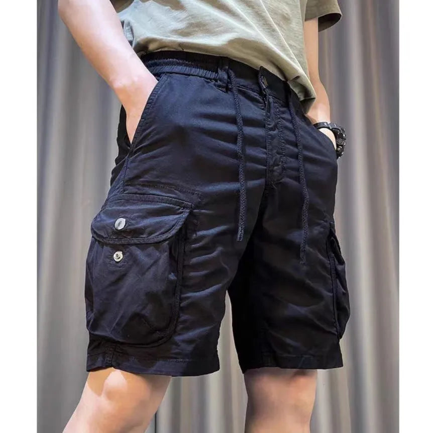 Loose straight casual overalls pants with multiple pockets in four colour options