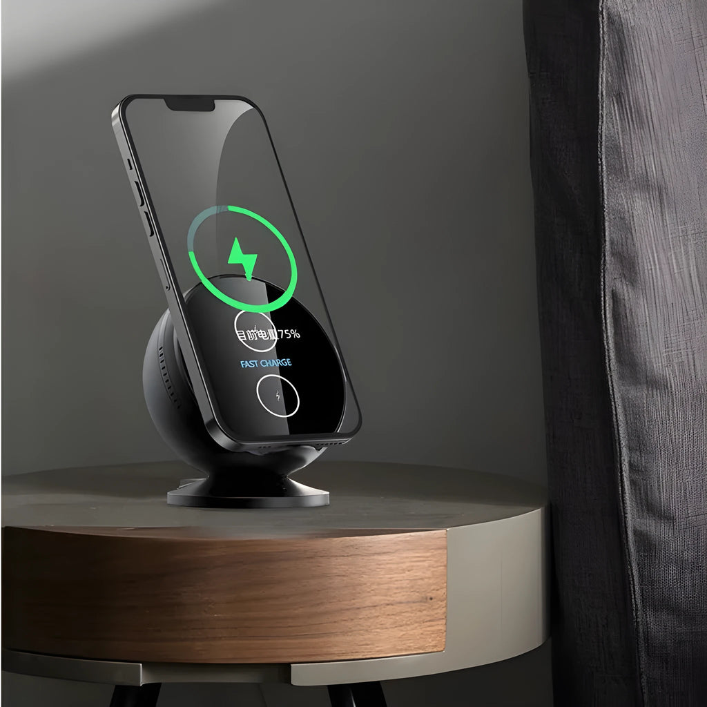 Mobile phone wireless charging holder with Bluetooth speaker in multiple colour options
