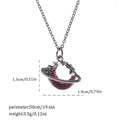 Gothic Halloween necklace with spider and bat alloy pendant on a chain.