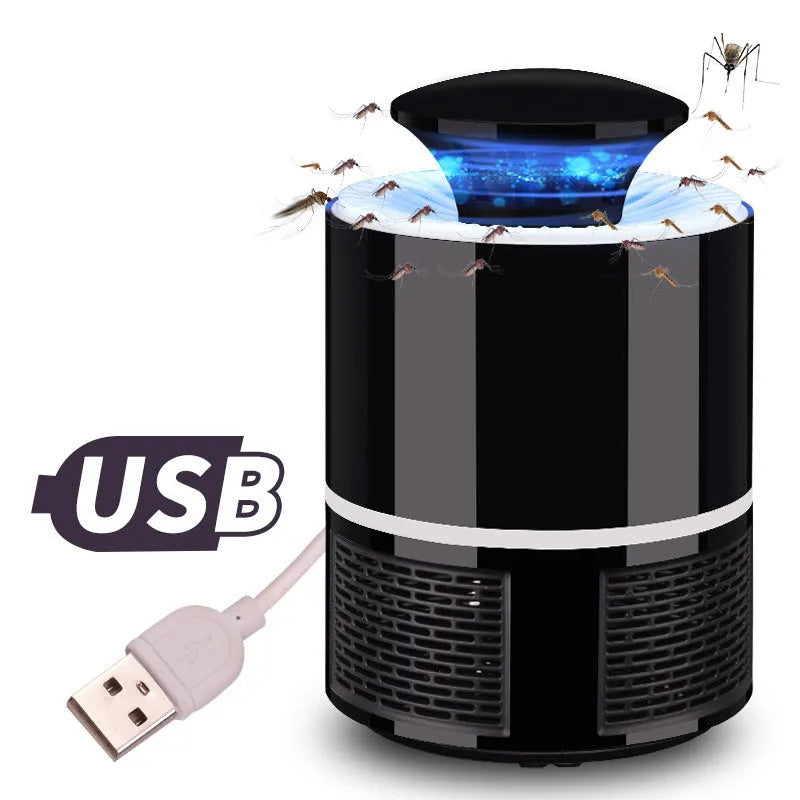 USB photocatalyst mosquito trap with LED light, 5W, 19x12cm, black colour, indoor household use