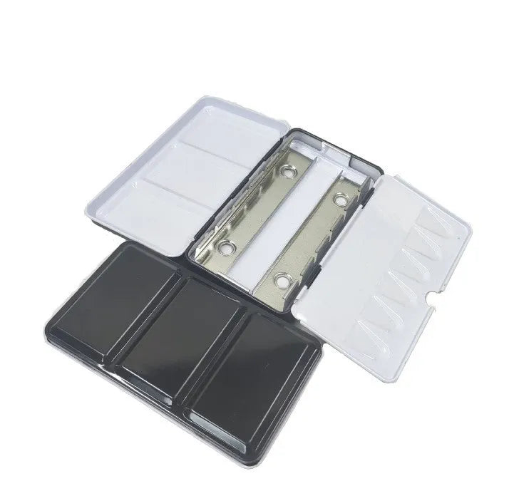 Tinplate watercolour paint box in square shape with three folding size options