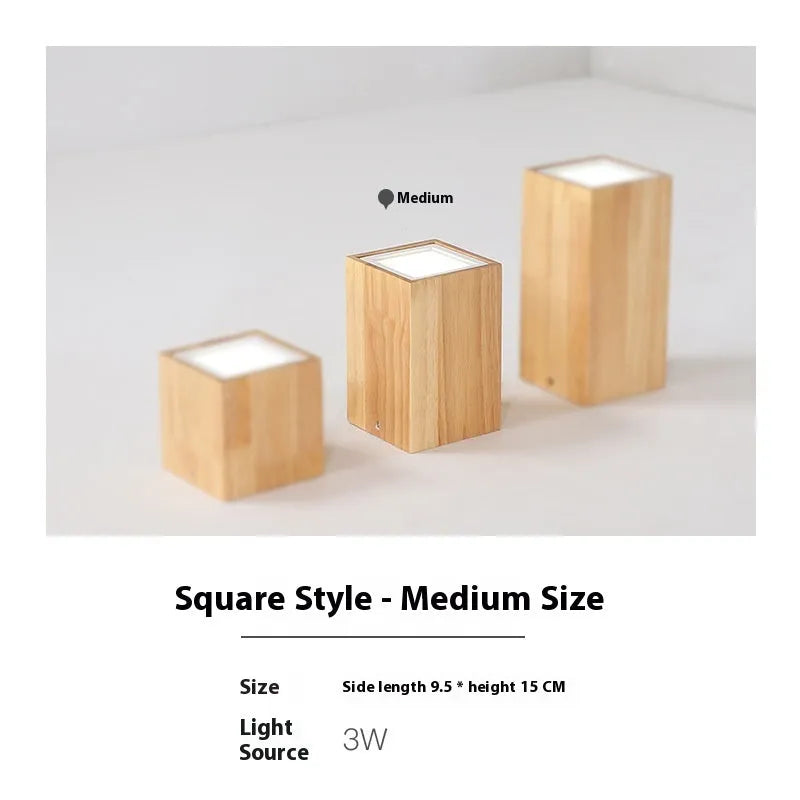 Modern simple solid wood surface mounted downlight in square or round shape for corridor or entrance.