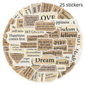 Torn English waterproof PVC laptop stickers measuring 4-7cm with repositionable adhesive
