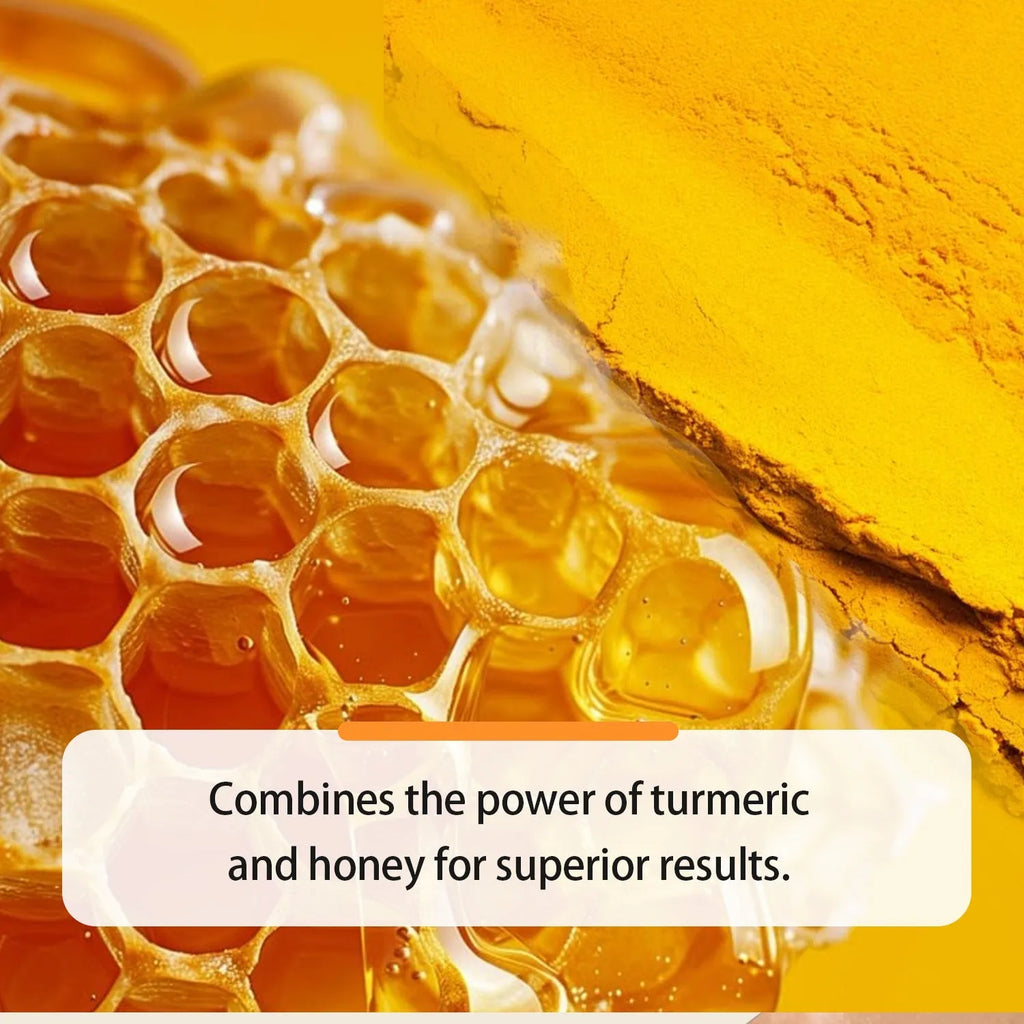 Turmeric honey essential oil 30ml in amber glass bottle with dropper for facial application