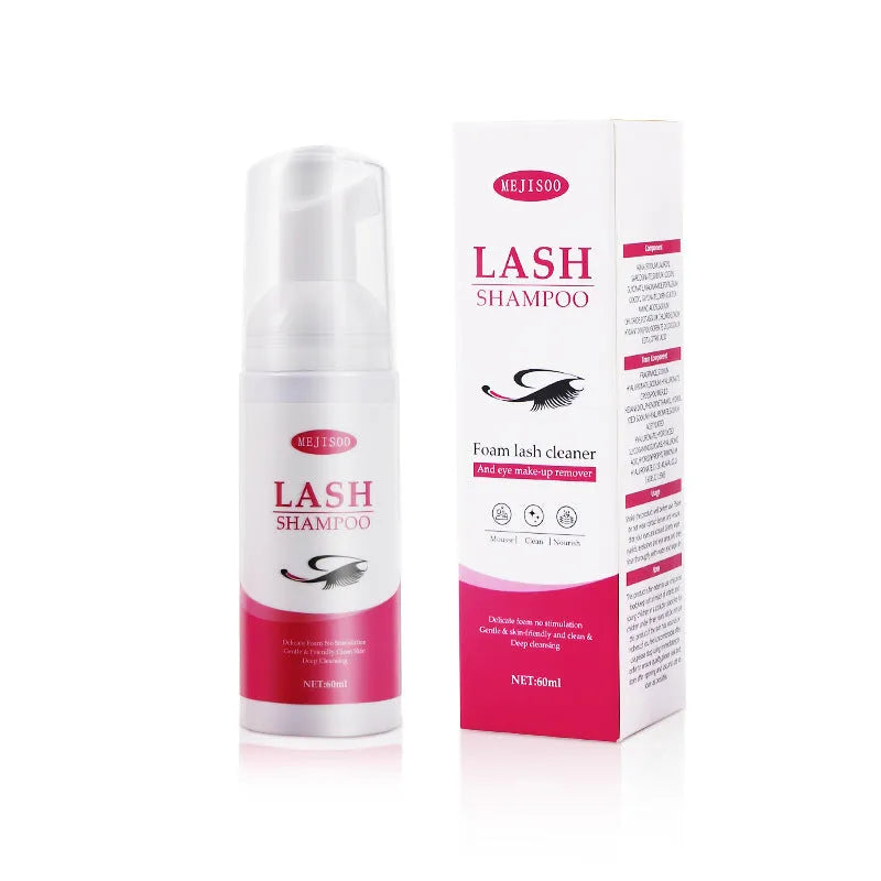 Lash shampoo mousse eyelash cleaning solution 60ml in 3.7cm × 13.5cm packaging