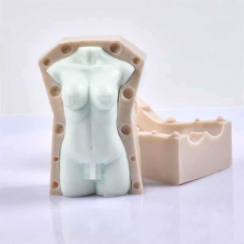 Geometric silicone aromatherapy plaster body candle mould showing 10cm and 14cm height sections