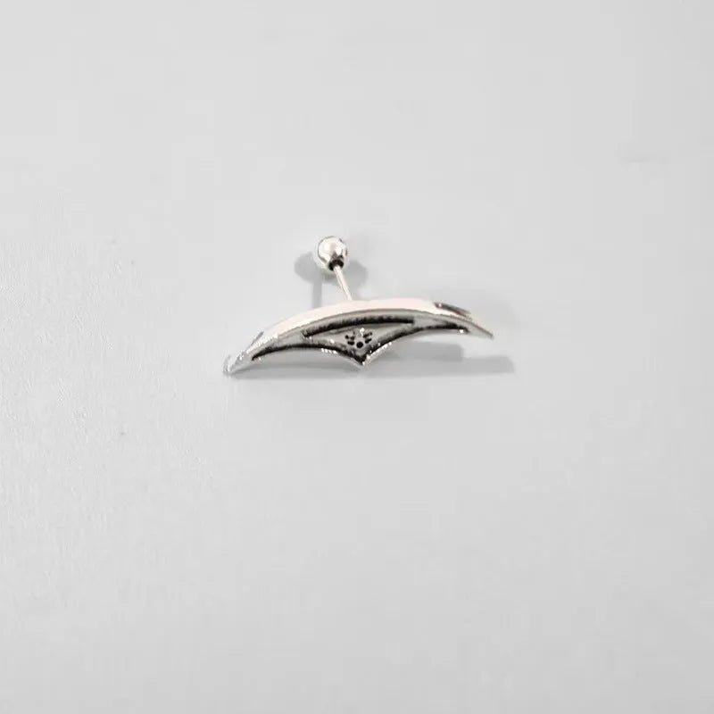 Spider web stud earrings with geometric mesh pattern in gold and silver electroplated colours