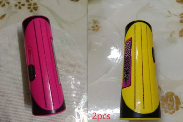 Red and yellow pet comb with stainless steel teeth and ABS plastic handle for dog and cat grooming