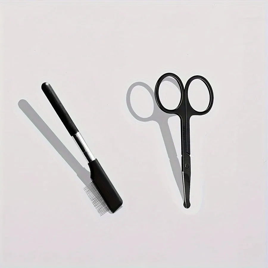 Black ambidextrous pet grooming brush with soft bristles for tear stain removal on dogs and cats