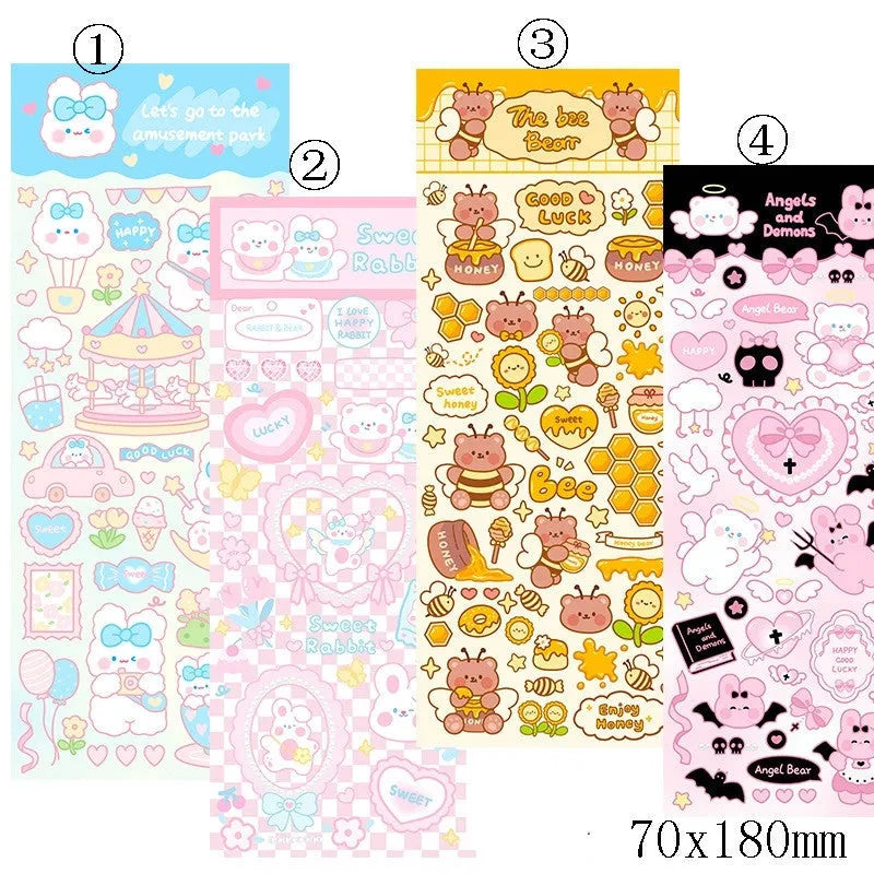 Waterproof PVC agenda notebook stickers in cartoon styles for office stationery decoration