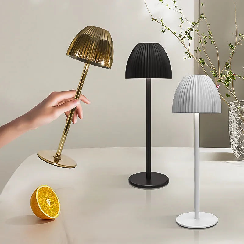 Modern minimalist USB night lamp with thin round base and adjustable dimming function