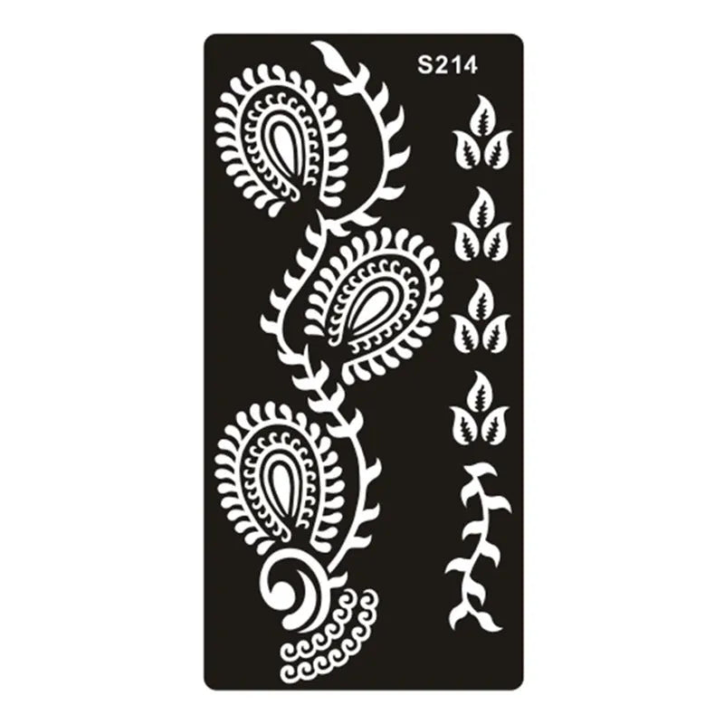 Hollow tattoo template sticker with geometric Southeast Asia style design on water transfer paper