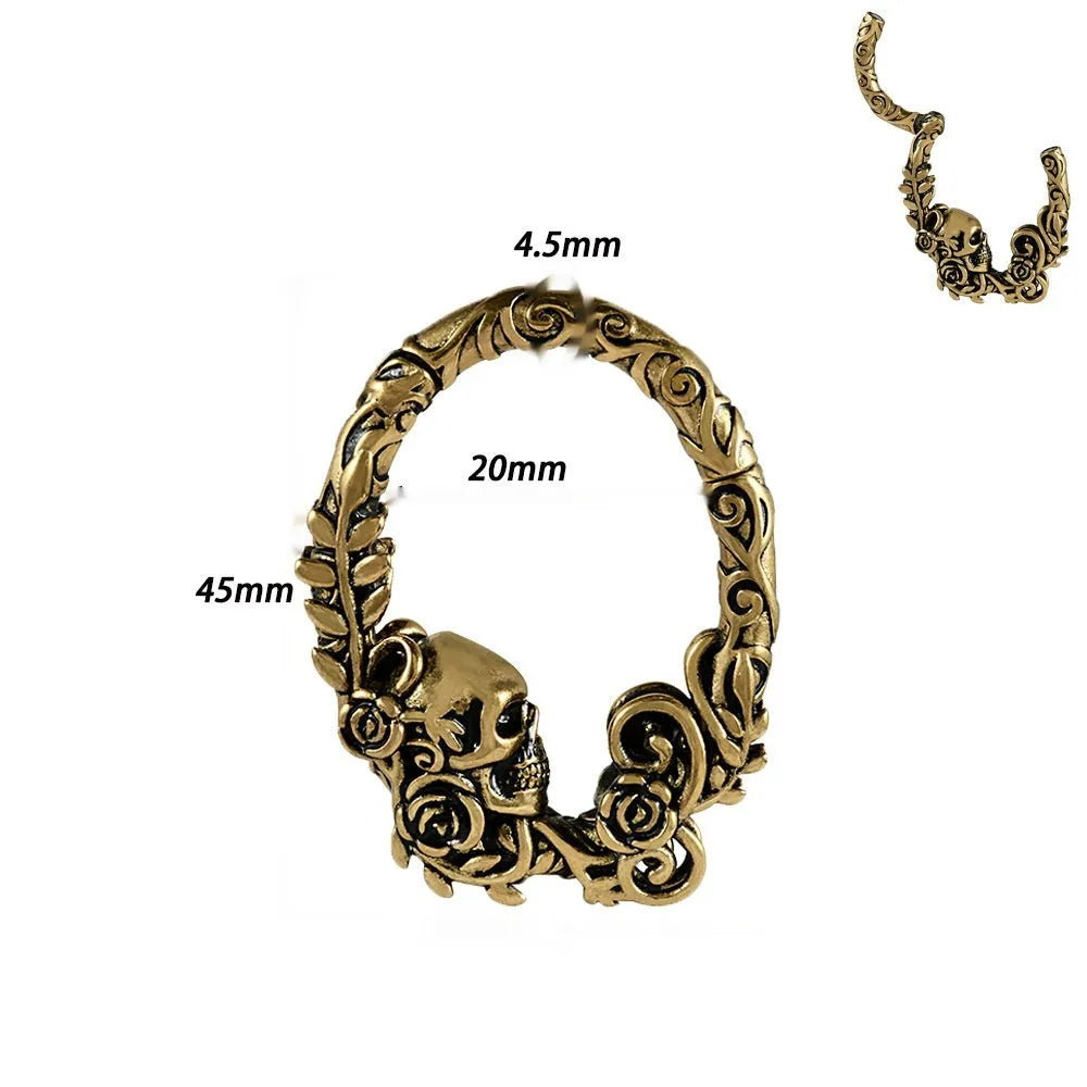 Copper geometric ear extenders with magnetic closure for earlobe stretching in various style options