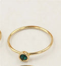 Copper women's knuckle ring with 14K gilded GF zircon decorative accents