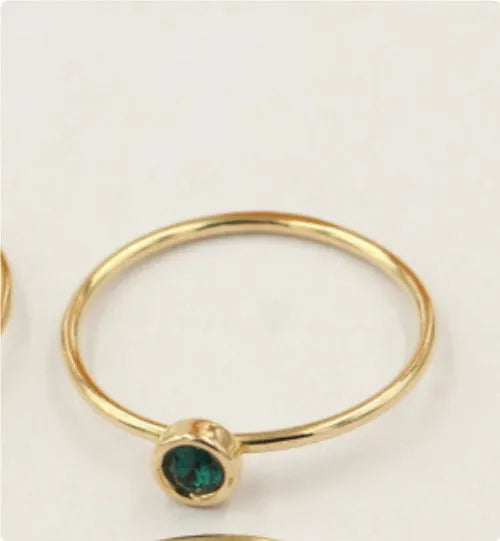 Copper women's knuckle ring with 14K gilded GF zircon decorative accents