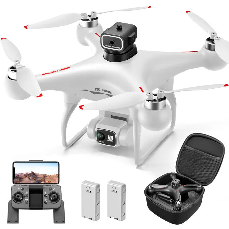 Black HD brushless UAV drone with four-side obstacle avoidance and dual camera aerial photography system