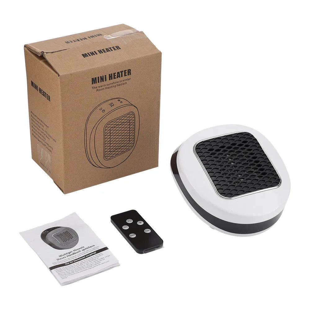 White ceramic heating electric hot air blower with remote control, dual voltage for EU and US electrical systems