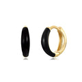 Geometric epoxy resin earrings with dripping oil colour technique showing oval curves and integrated rings