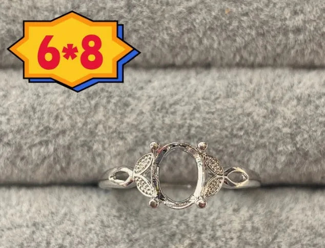 Open mouth copper ring with oval stone and five-pointed star decoration in Korean style