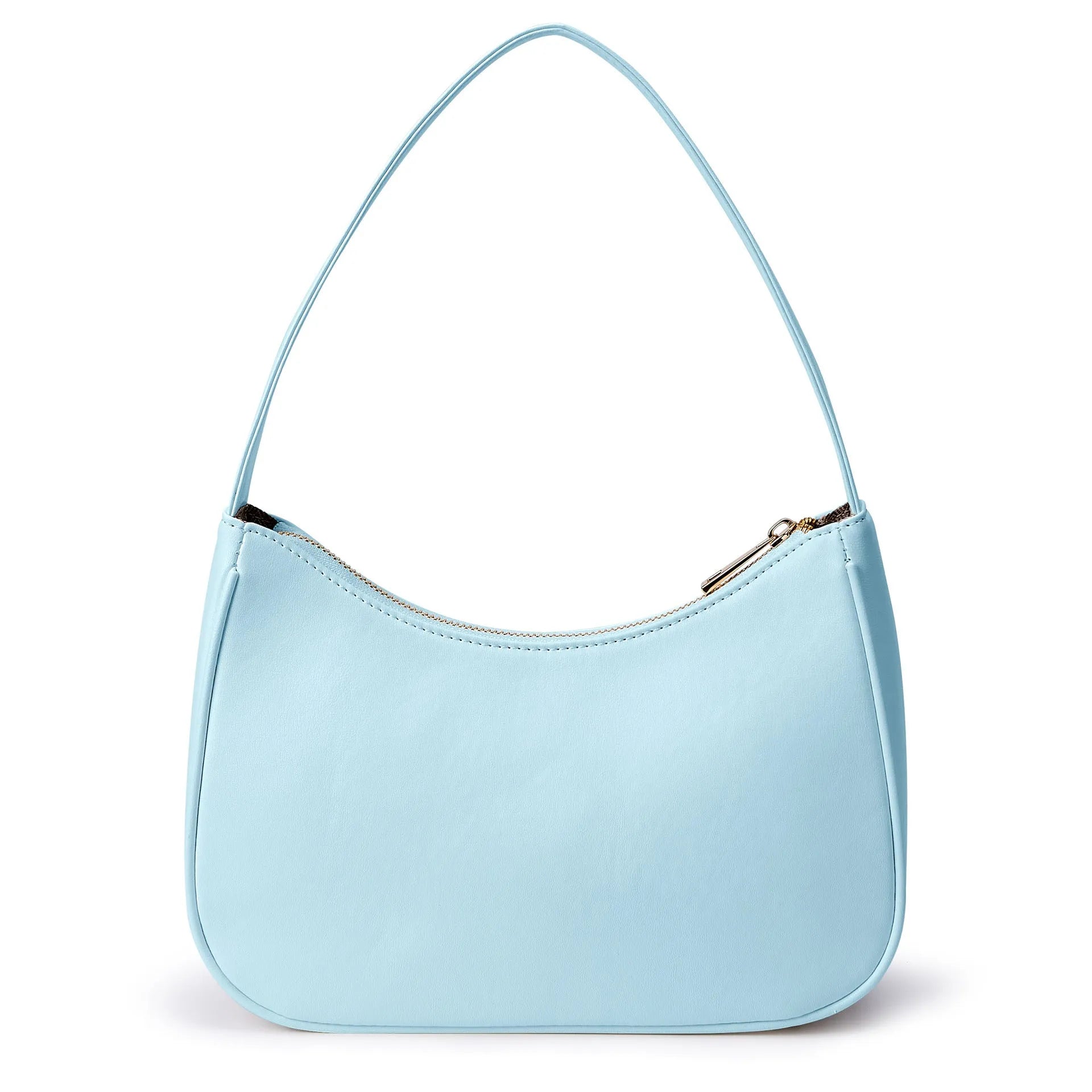 Simple retro waterproof PU leather shoulder bag in apricot colour with adjustable strap.