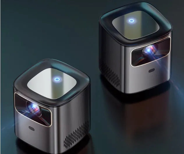 Mini home HD portable projector in gun colour with 1080p resolution and 190ANSI brightness